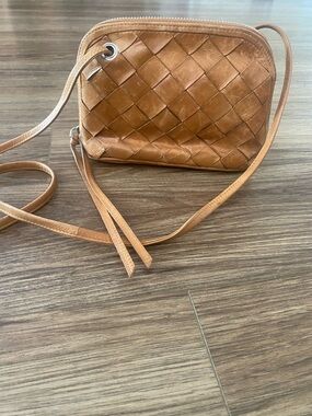Latico Woven Leather Crossbody wallet mini Bag in Tan